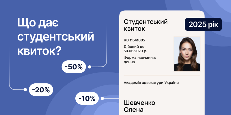 Студентський квиток як джерело пільг та знижок у 2025 році